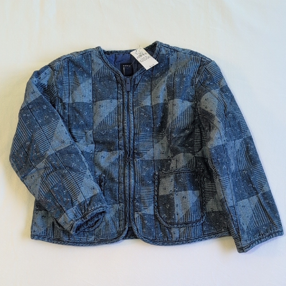 NWT Baby Gap Quilted Patchwork Denim Zip Up Jacket 5T Retail $75